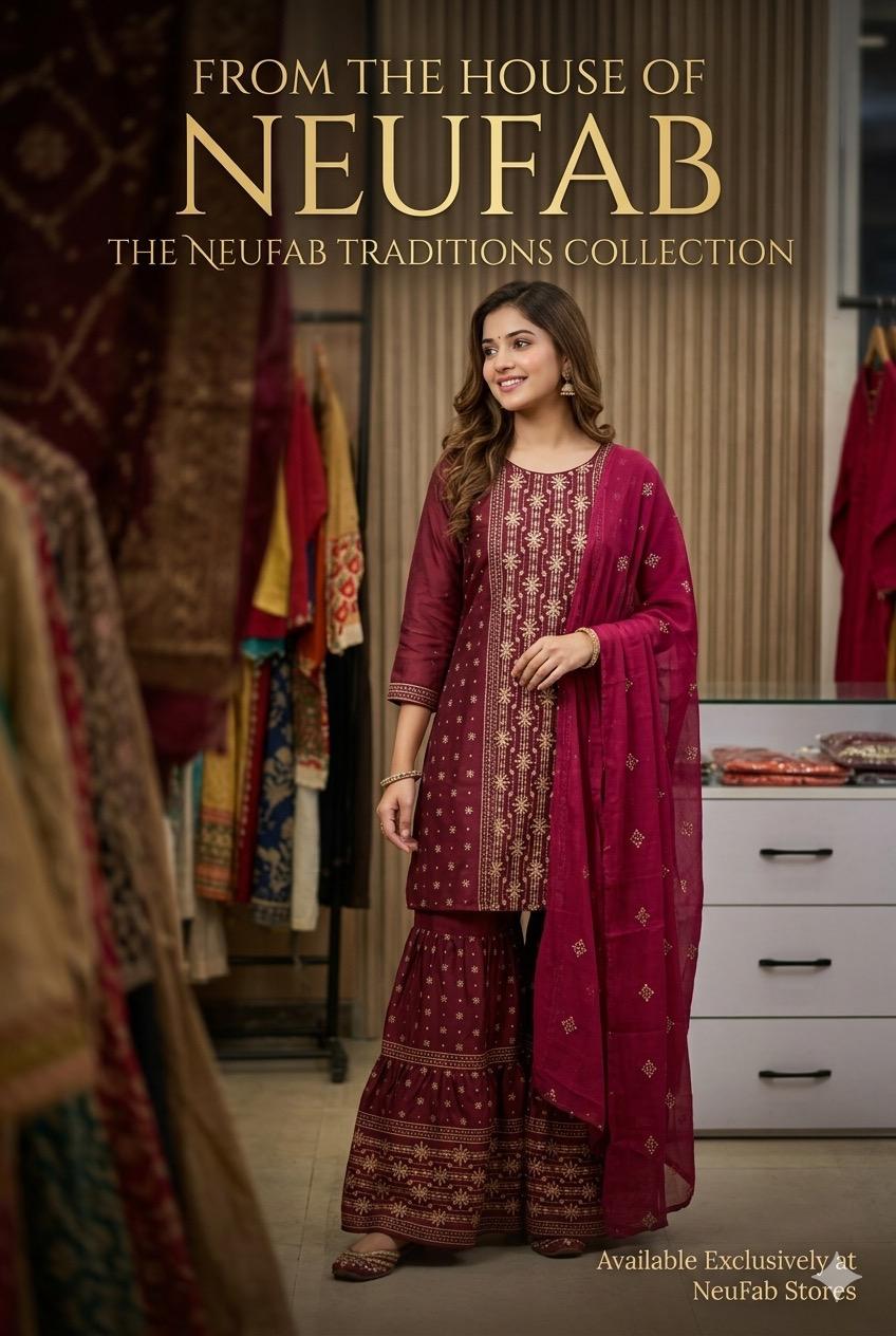 Cotton Sharara 3pc Suit